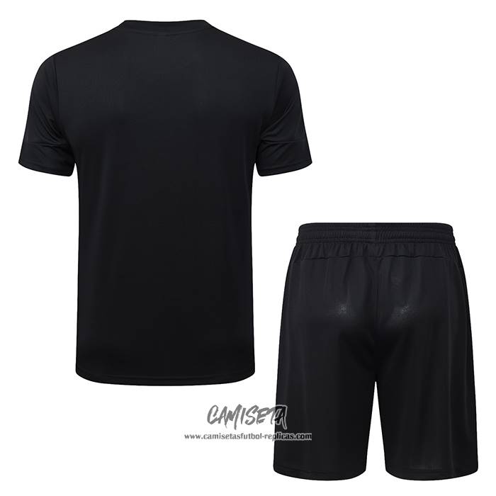 Chandal del Manchester City 2025-2026 Manga Corta Negro - Pantalon Corto